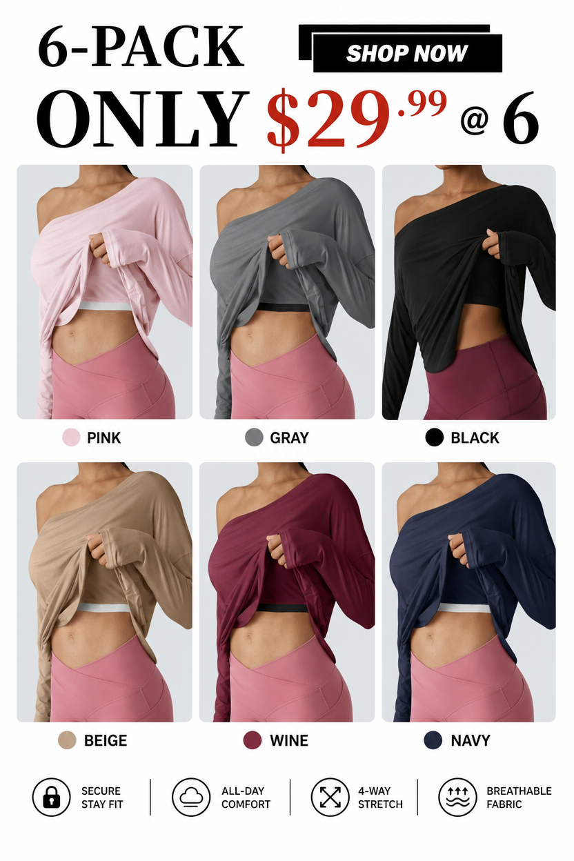 Hot Deal！🤍 One Shoulder Yoga Top with Built-in Bra ✨