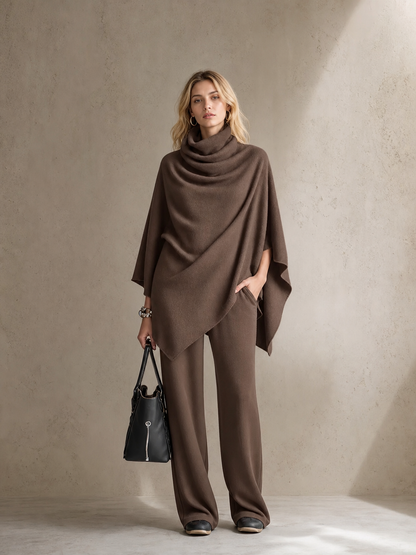 🌸🌸💫New Arrival | Women's 2-Piece Cowl Neck Cape Pants Set 🔥
