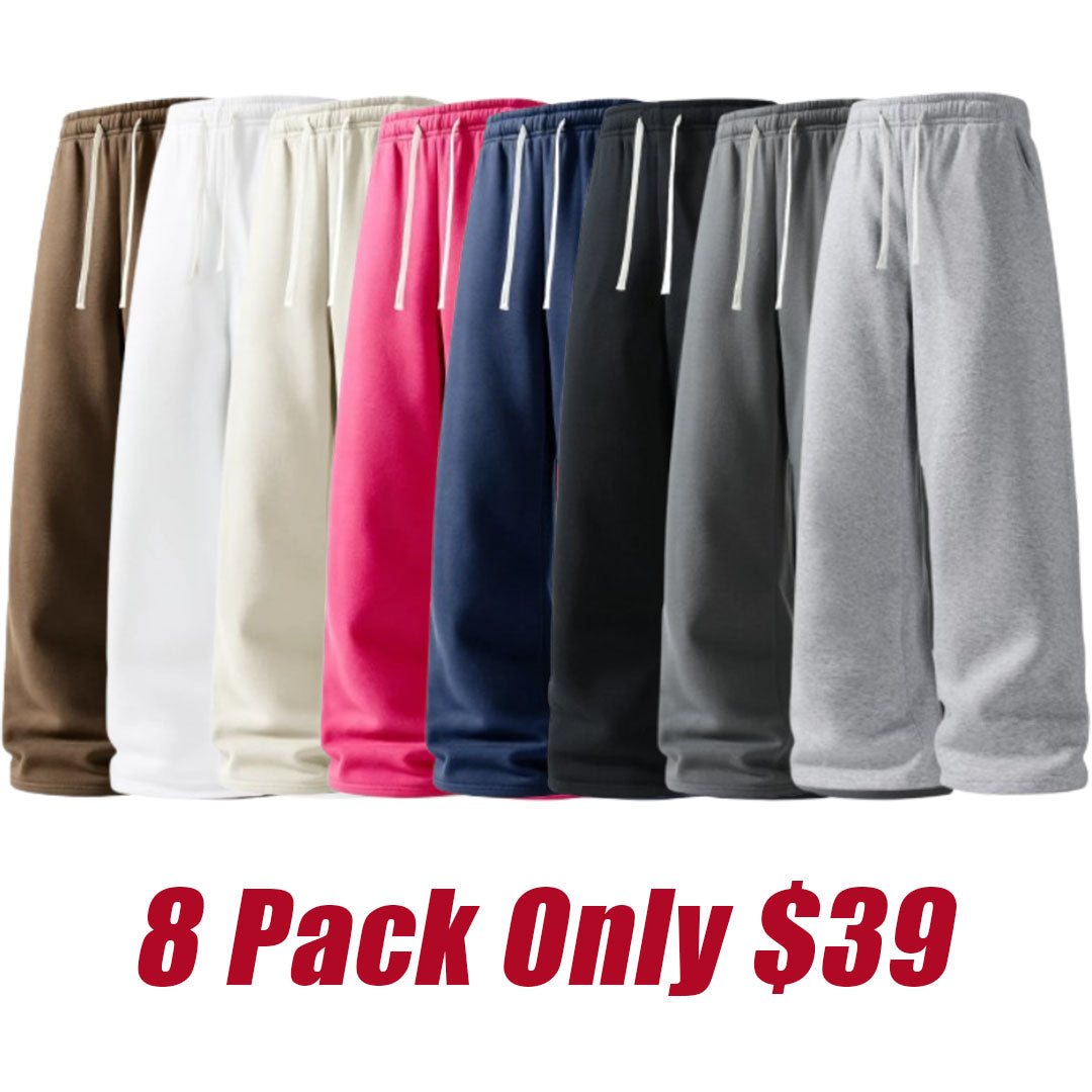 Men's 4-Pack Wide-Leg Sweatpants | Ultra-Soft Casual Athletic Pants