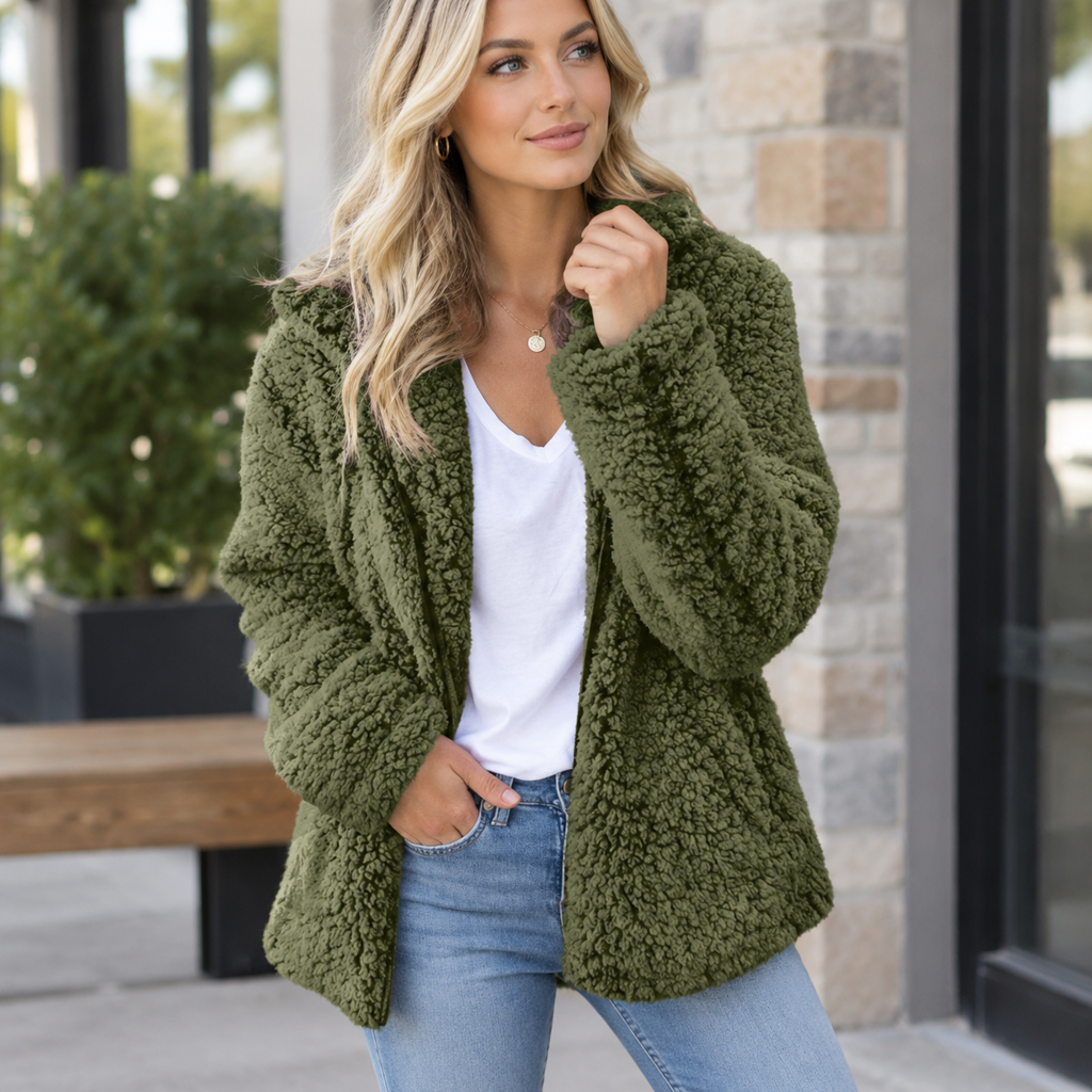 🌸🌸Women's Hooded Zip-Up Fuzzy Jacket