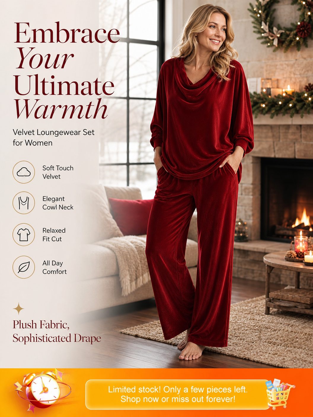 🌸🌸🔥Women's Cowl Neck 2-Piece Matching Outfit 💫