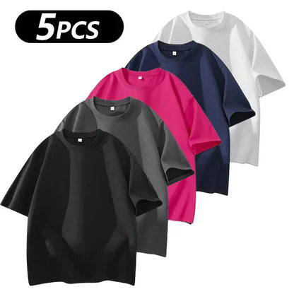 Men's 5-Pack Cotton Crew Neck T-Shirts | Soft Casual Basic Tees