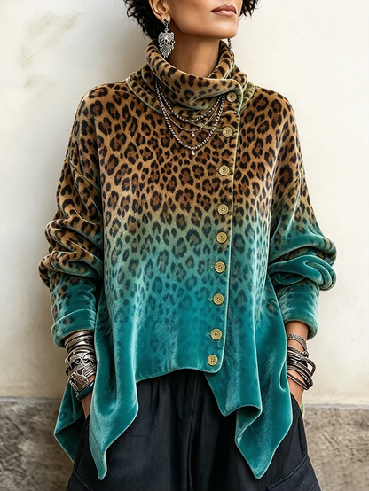 🤲LAST DAY SAVE 49% 🌸🤎 Polka Dot Velvet Cowl Neck Tunic
