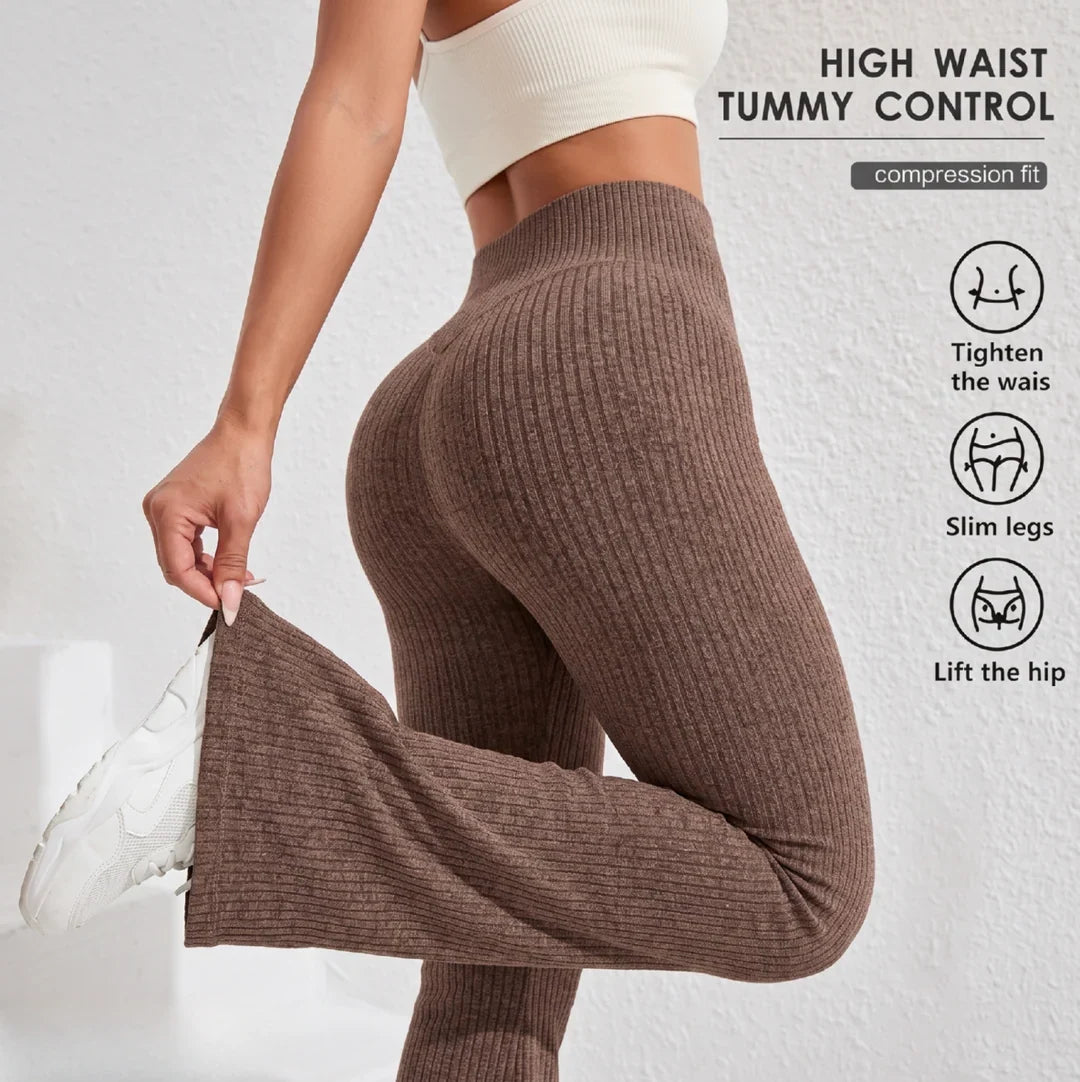 Women's High Waist Flared Leggings | Tummy Control Yoga Pants