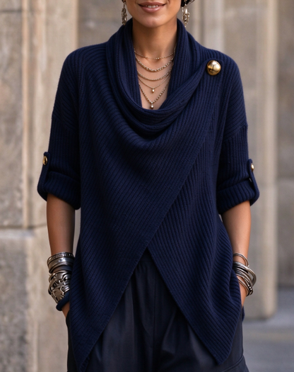 🤲LAST DAY SAVE 49% ⏰Women's Cozy Cowl Neck Asymmetrical Knit Sweater
