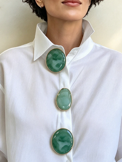 🤲LAST DAY SAVE 49% ⏰Chic Oversized Statement Green Buttons Shirt