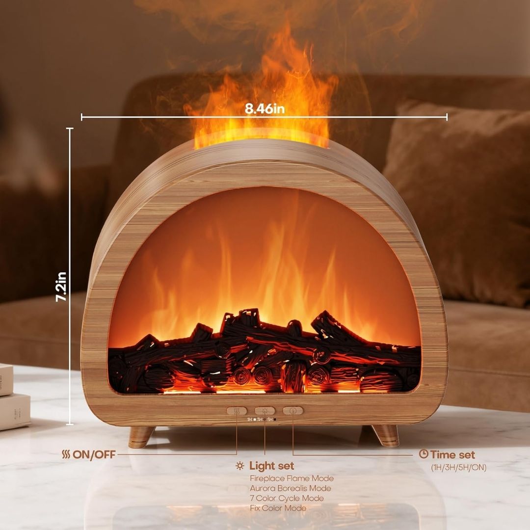 Cozy Fireplace Aroma Diffuser – Realistic Flame Effect & Relaxing Home Ambiance