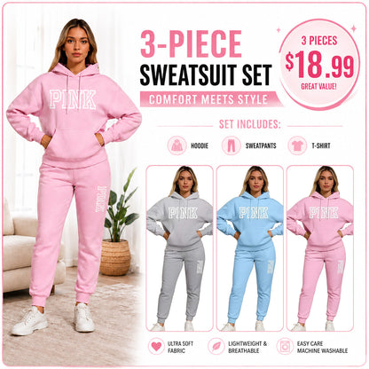 🤲Women's Casual Printed Hoodie & Drawstring Jogger Pants Set