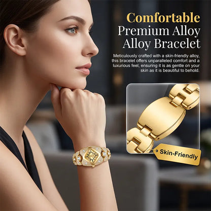Crystal Bracelet Watch – Diamond-Shaped Dial