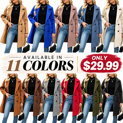 🤲Women's Winter Wool Blend Camel Mid-Long Coat
