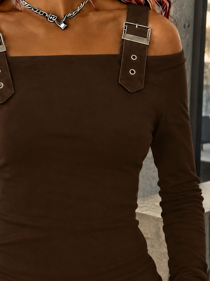 🌸🌸Women Solid Color Long Sleeve Casual Regular Fit Basic Tee for Spring Fall Daily Wear