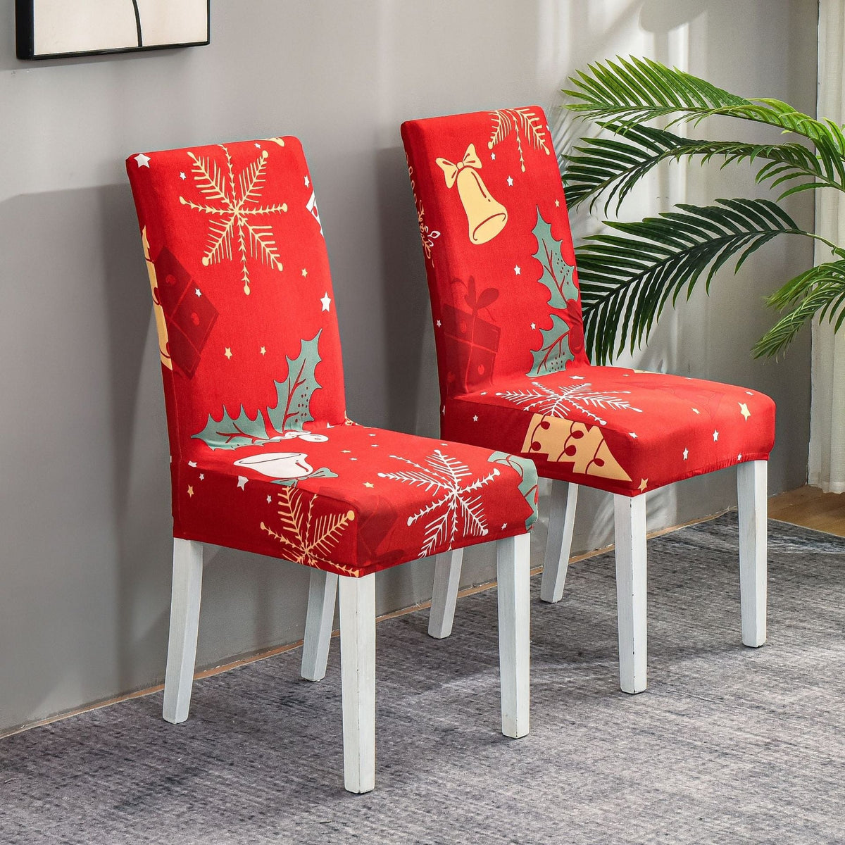 Christmas Dining Chair Covers – Stretch Holiday Chair Slipcovers