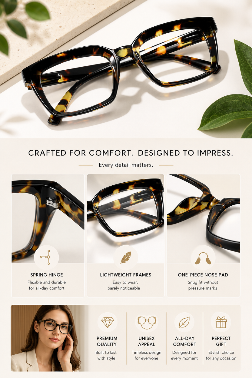 🔥LAST DAY SALE👓 3-Pack Square Blue Light Reading Glasses ✨