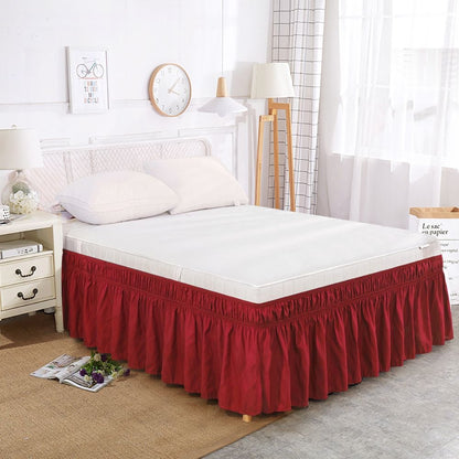 Adjustable Ruffle Bed Skirt – Easy Wrap-Around Elastic Design