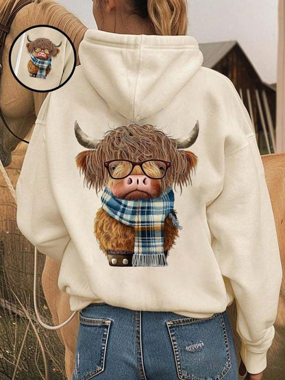 Women's Cute Cow Graphic Sweatshirt | Cozy Casual Crewneck Pullover