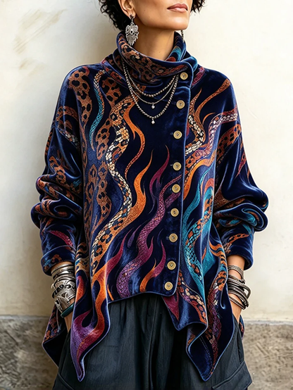 🤲LAST DAY SAVE 49% 🌸🤎 Colorful Velvet Asymmetrical Top