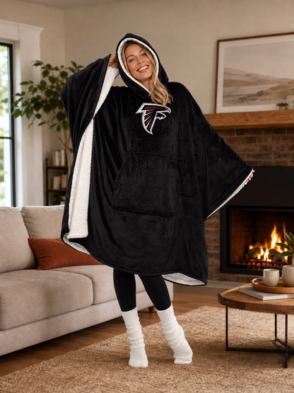🌸🔥New Arrival🛌Wearable Hooded Blanket with Logo Patch, 60" x 80"🧶