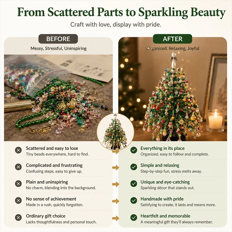 DIY Beaded Christmas Tree Kit – Create Your Own Holiday Decoration