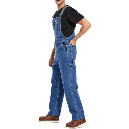 🤲Last Day Promotion🔥Men's Denim Bib Overalls,  Workwear with Adjustable Straps and Convenient Tool Pockets