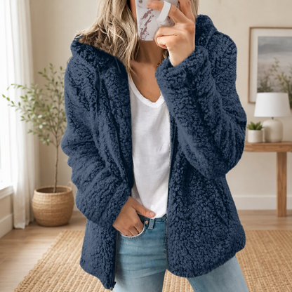 🌸🌸Women's Hooded Zip-Up Fuzzy Jacket