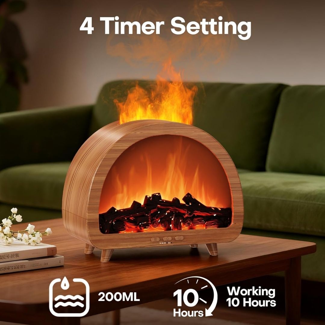 Cozy Fireplace Aroma Diffuser – Realistic Flame Effect & Relaxing Home Ambiance