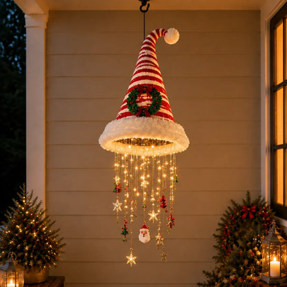 Lighted Santa Hat Hanging Decoration – Christmas LED Lights