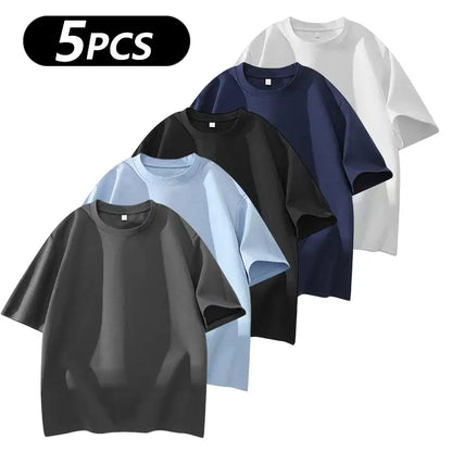 Men's 5-Pack Cotton Crew Neck T-Shirts | Soft Casual Basic Tees