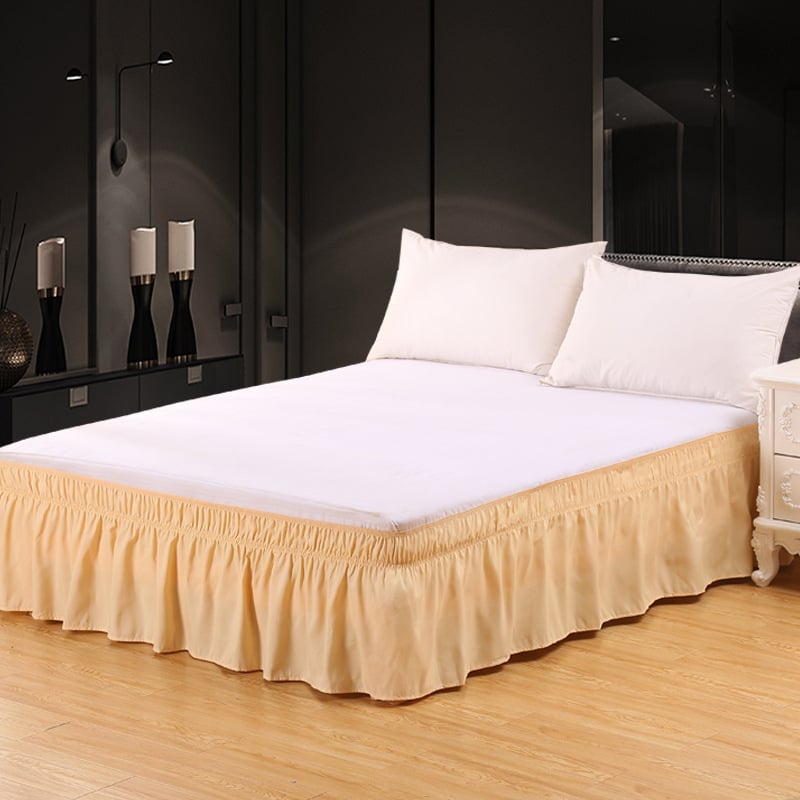 Adjustable Ruffle Bed Skirt – Easy Wrap-Around Elastic Design