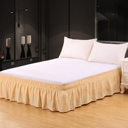 Adjustable Ruffle Bed Skirt – Easy Wrap-Around Elastic Design