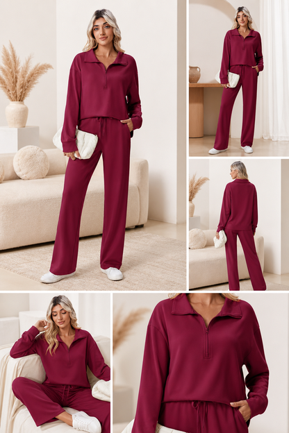 🌸🌸SALE！2-Piece Half Zip Tracksuit Set ✨