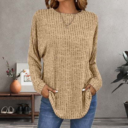 Women's Casual Loose-Fit Knit Top | Soft Long Sleeve Pullover