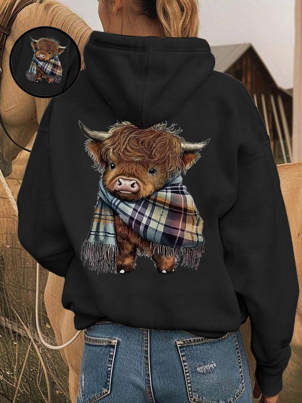 Women's Cute Cow Graphic Sweatshirt | Cozy Casual Crewneck Pullover