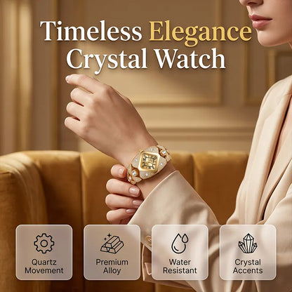 Crystal Bracelet Watch – Diamond-Shaped Dial