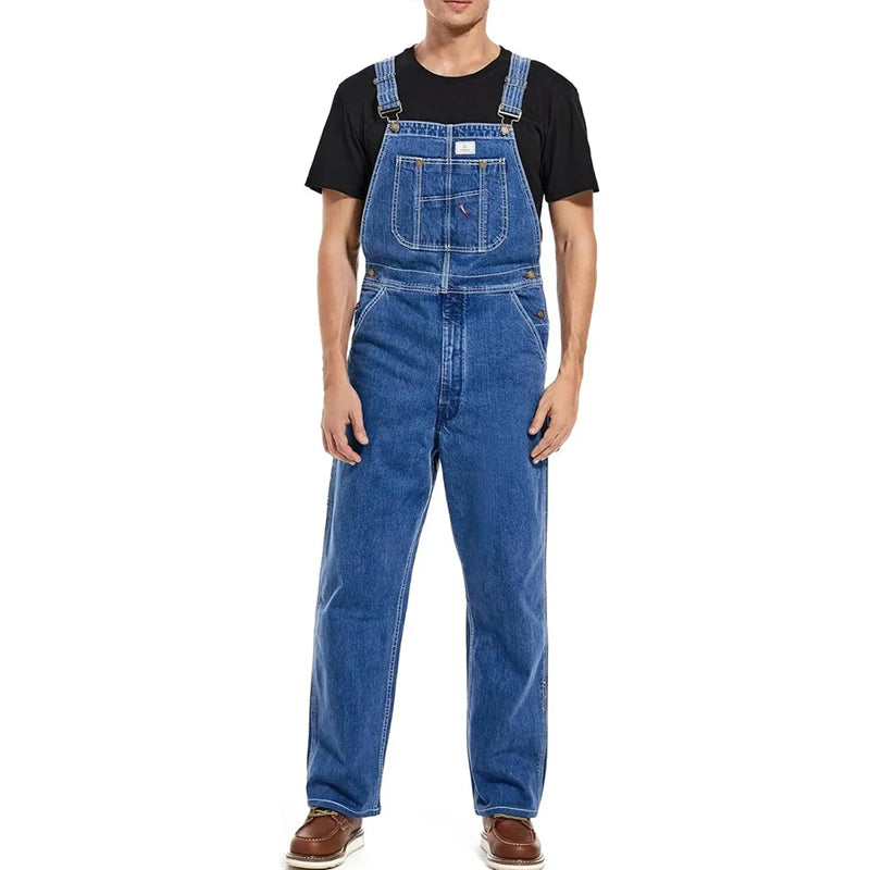 🤲Last Day Promotion🔥Men's Denim Bib Overalls,  Workwear with Adjustable Straps and Convenient Tool Pockets