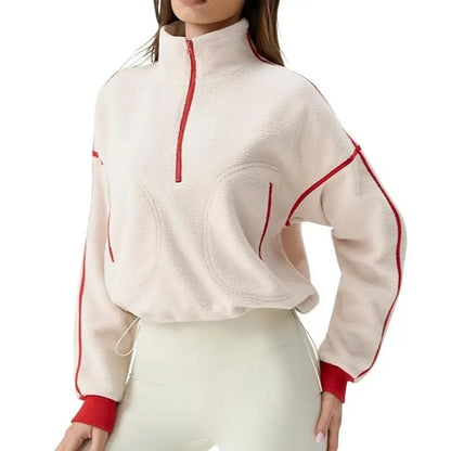 💥Women's Half-Zip Sherpa Pullover - Cozy Fleece Long Sleeve Sweatshirt