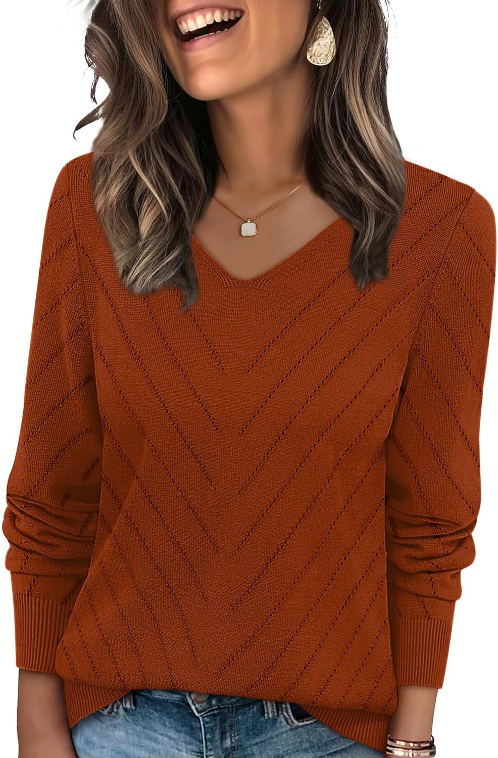 🌸🌸 WIHOLL V-Neck Knit Sweater ✨🍂