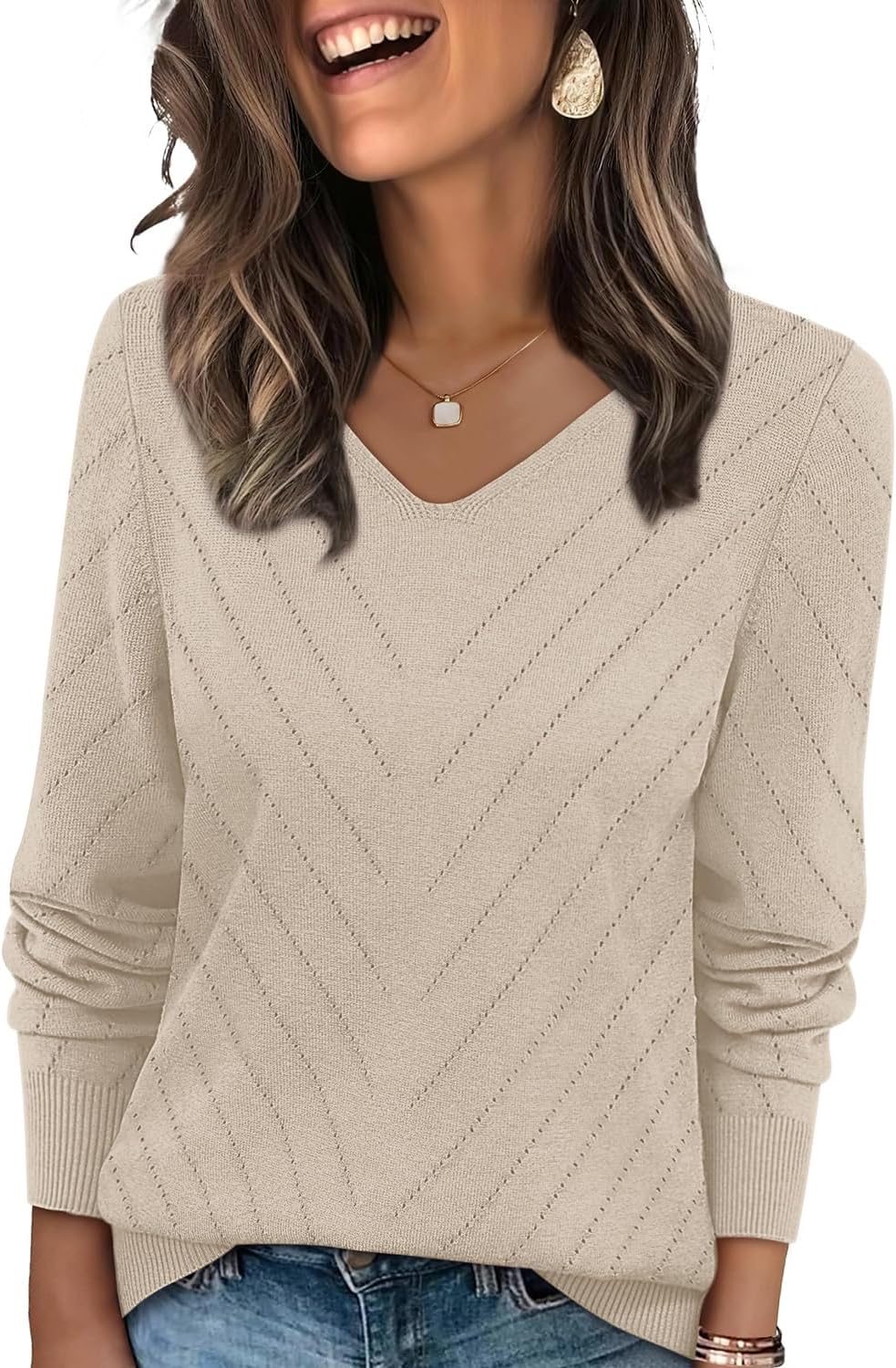 🌸🌸 WIHOLL V-Neck Knit Sweater ✨🍂