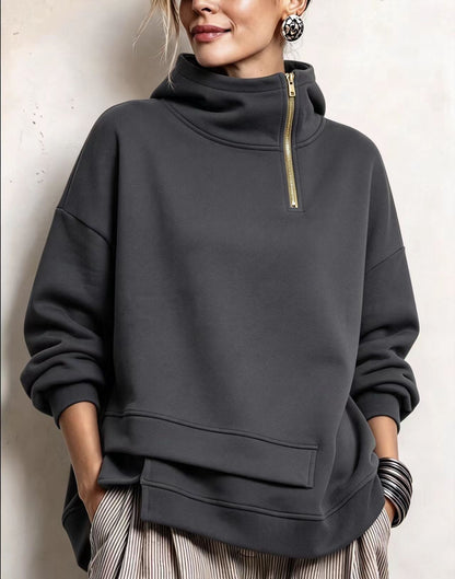 🤲LAST DAY SAVE 49% ⏰Modern Asymmetric High-Neck Casual Sweatshirt