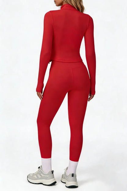 🤲Women's tank top, high-waisted leggings, and zip-up jacket 3-piece sportswear set.
