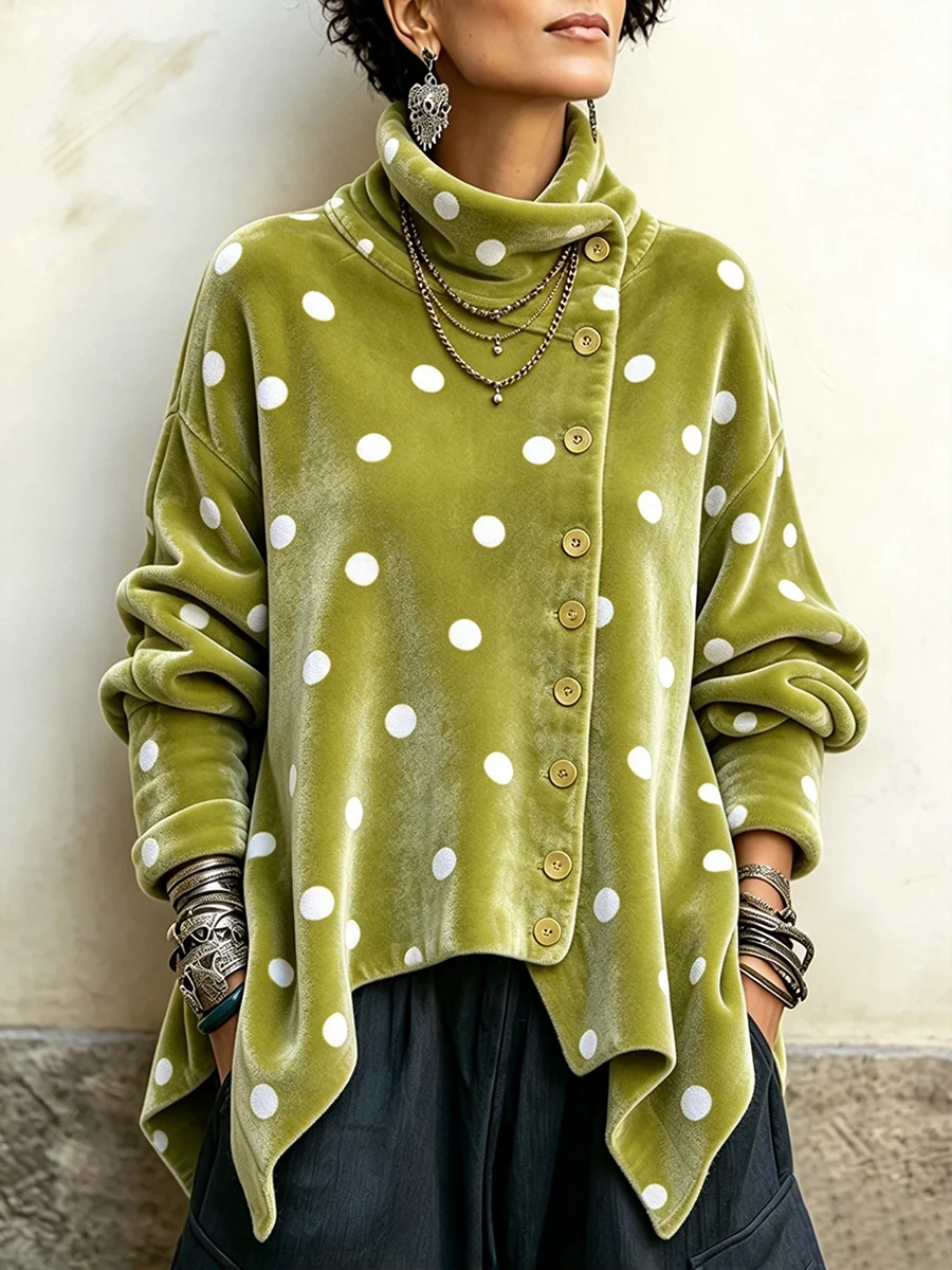 🤲LAST DAY SAVE 49% 🌸Women's Vintage Paisley Velvet Cowl Neck Top