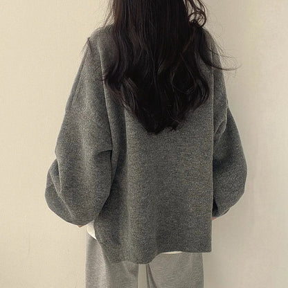 🤲Women's Drop Shoulder Split Hem Sweater