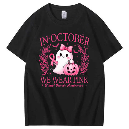 In October We Wear Pink Pattern100% Cotton T-Shirt