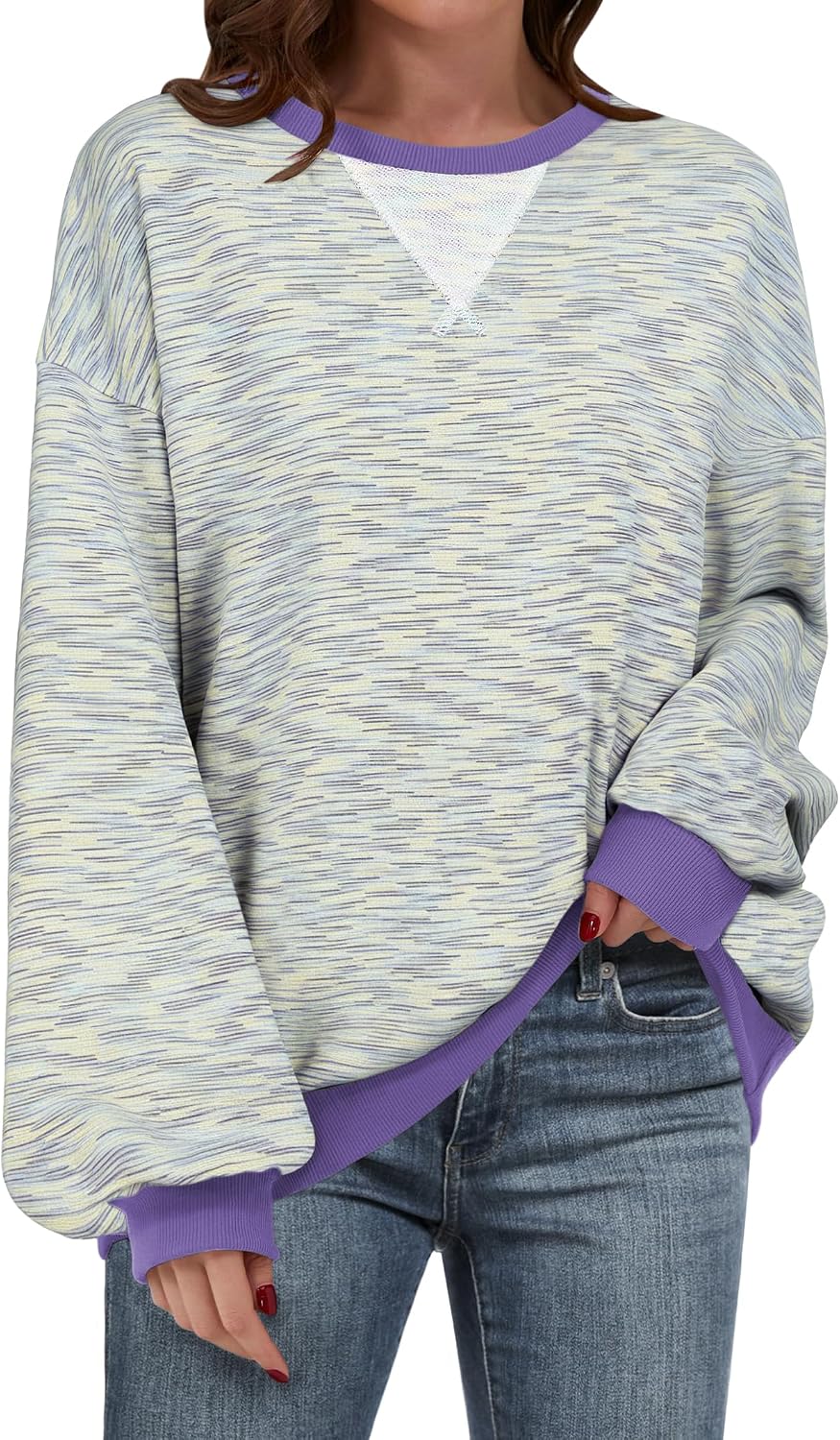 🌸🌸 Women Striped Oversized Pullover 🤎✨