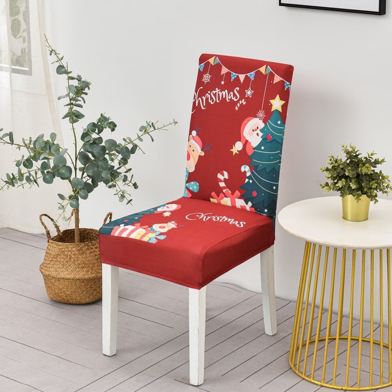 Christmas Dining Chair Covers – Stretch Holiday Chair Slipcovers