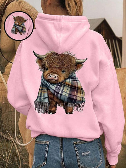 Women's Cute Cow Graphic Sweatshirt | Cozy Casual Crewneck Pullover
