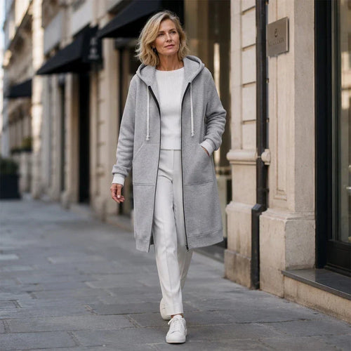 Women's Zip-Up Fleece Hoodie | Cozy Casual Hooded Sweatshirt Jacket