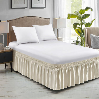 Adjustable Ruffle Bed Skirt – Easy Wrap-Around Elastic Design