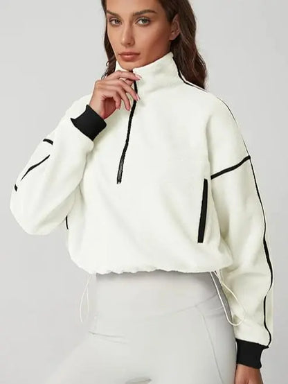 💥Women's Half-Zip Sherpa Pullover - Cozy Fleece Long Sleeve Sweatshirt