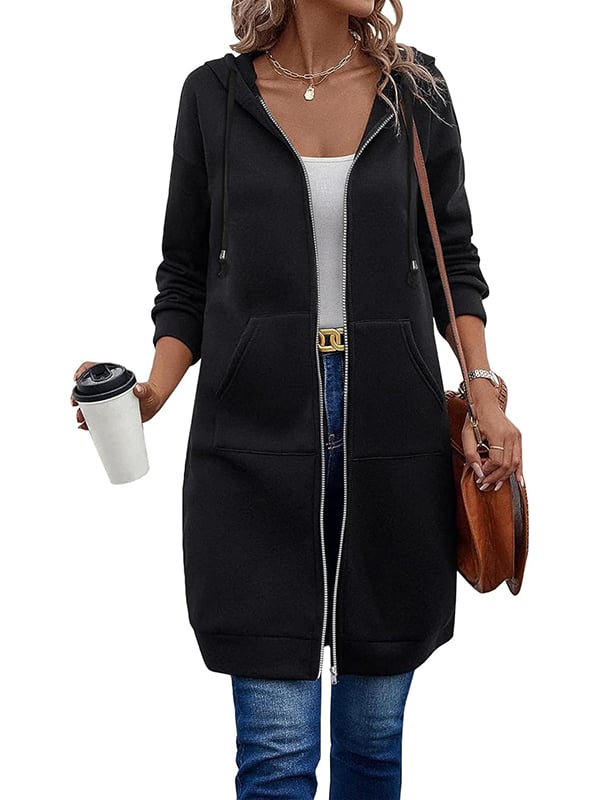 Women's Zip-Up Fleece Hoodie | Cozy Casual Hooded Sweatshirt Jacket