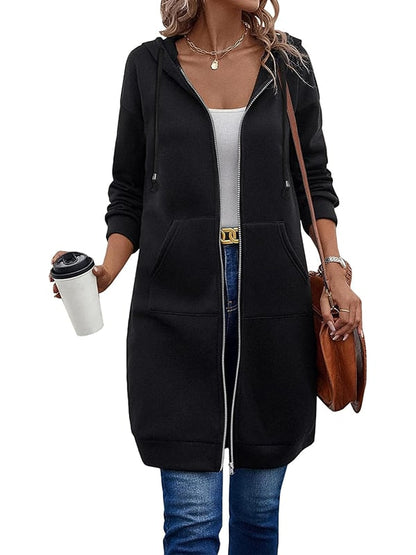Women's Zip-Up Fleece Hoodie | Cozy Casual Hooded Sweatshirt Jacket